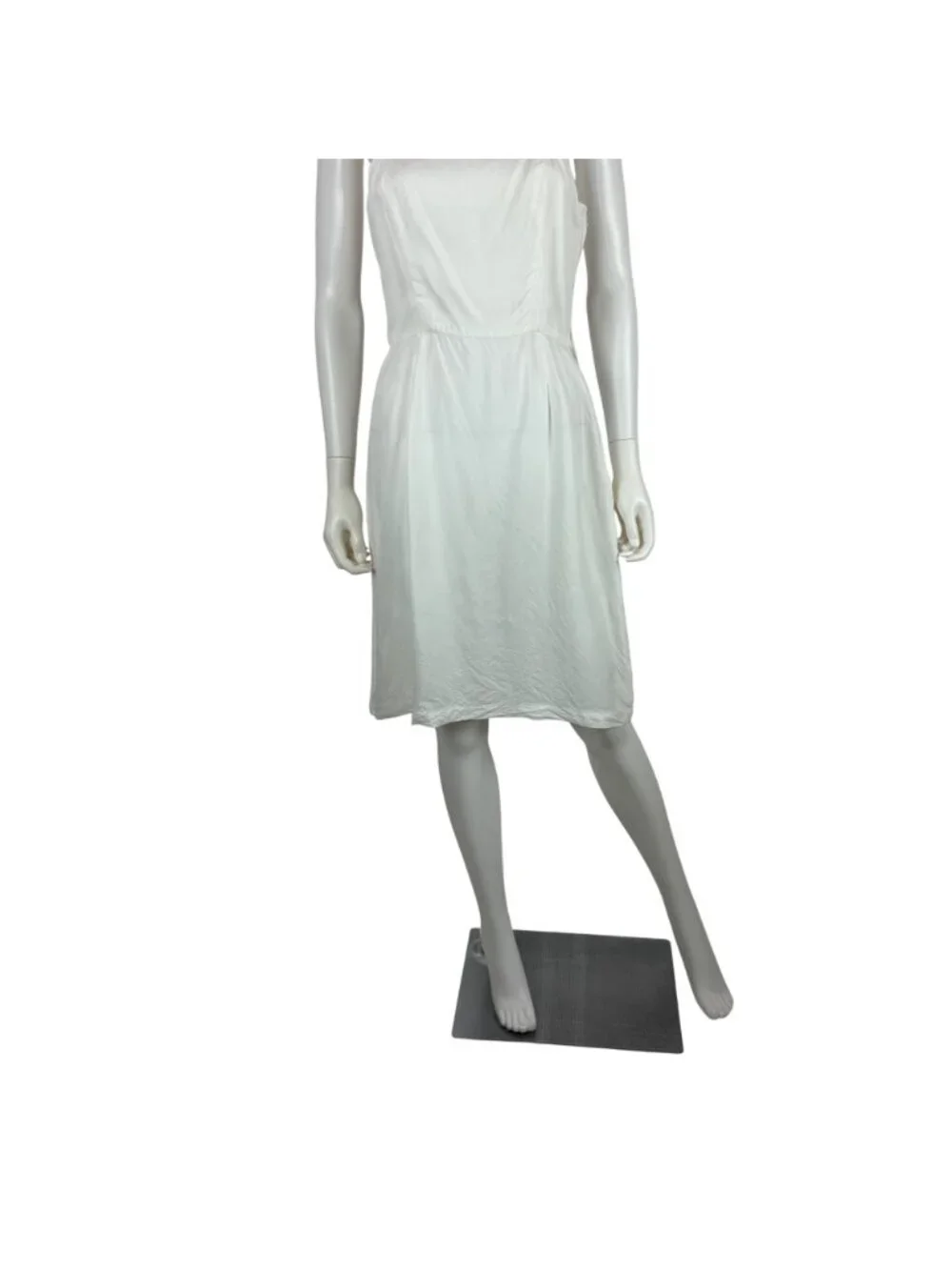 Vintage 90s Slip Dress Womens Extra Small White Knee Length Lingerie - Picture 5 of 10